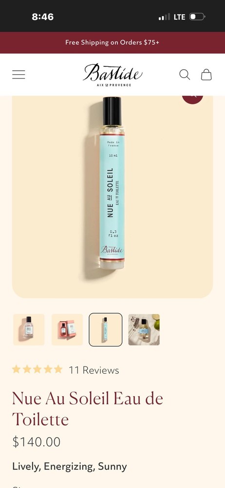 Bastide Nue au Soleil Eau de Toilette Spray 10ml Travel Size