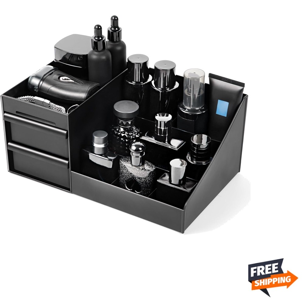 Mens Acrylic Perfume Organizer Tower Bathroom Counter Makeup Storage