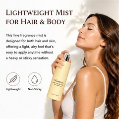 Vanilla On The Beach Hair And Body Mist, Warm Vanilla Coconut Fragrance Spray US