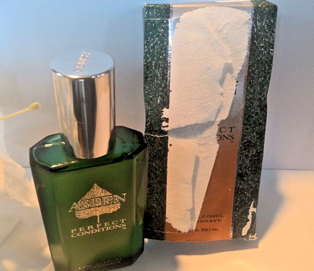 Aspen Perfect Conditions Low alcohol aftershave 2 OZ VTG Quintessence’93 DAM BOX