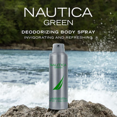 Nautica Color Green Giftset 1.7 fl oz EDT + 6 oz Deodorizing Body, Woody Fougere
