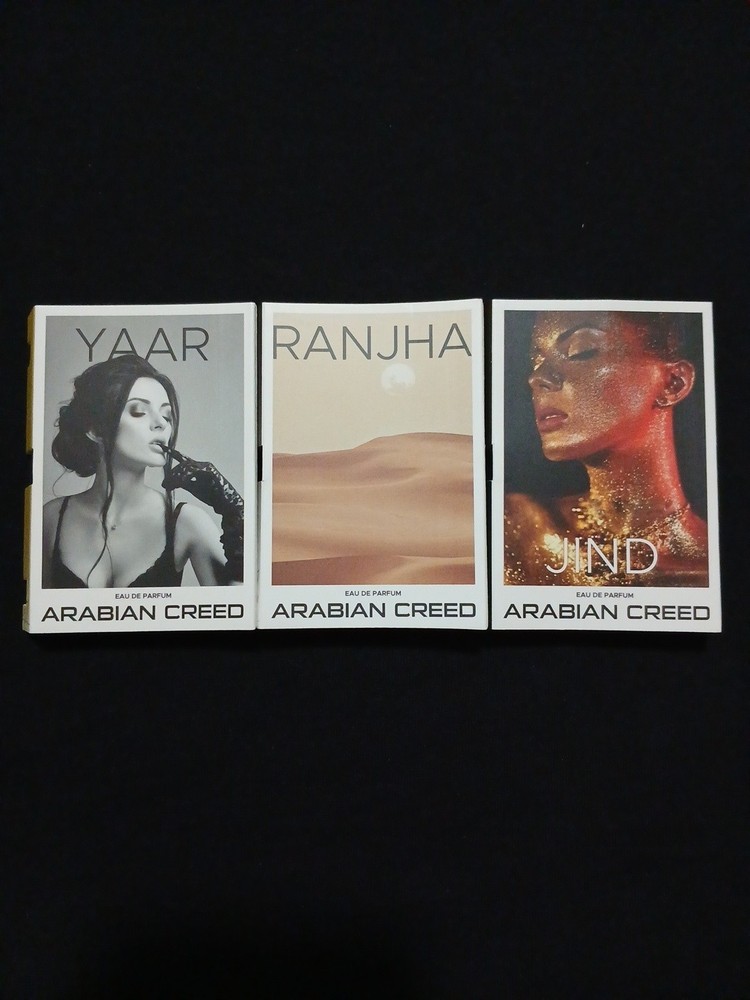Arabian Creed Eau De Parfum Perfume Samples Lot Of 3 Yaar Jind Ranjha 2ml New