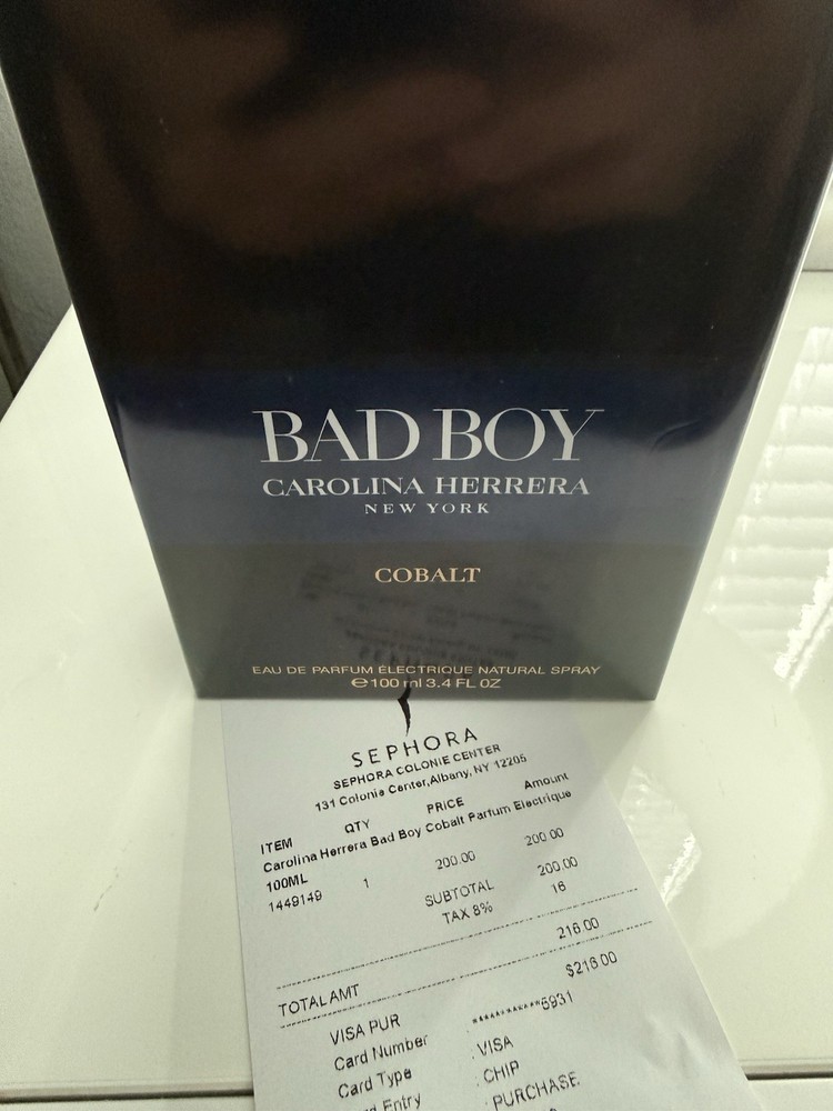 Bad Boy Cobalt Elixir by Carolina Herrera 3.4 oz EDP Cologne for Men New In Box