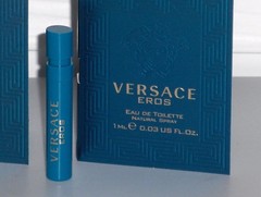 VERSACE EROS Men’s Eau de Toilette Spray Sample Samples Vials, 3 x .03 oz