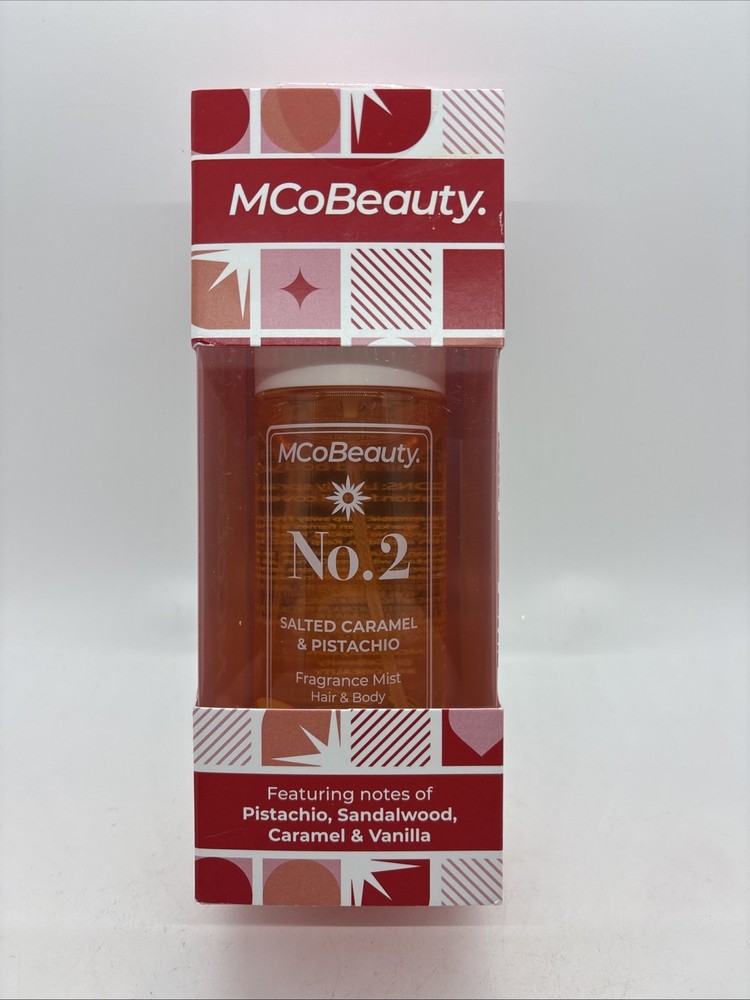 MCo Beauty No. 2 Fragrance Mist Salted Caramel & Pistachio 8.11 Oz /240 Ml New
