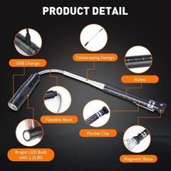 Gifts for Him, Rechargeable Magnetic Pickup Tool, Telescoping Magnetic Flashl…