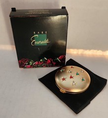 VTG Avon RARE EMERALDS Precious Creme To Powder Perfume Glace Compact New NOS