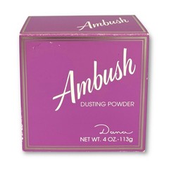 Vintage Dana Perfumes Ambush Deluxe Dusting Powder Puff Pink Box 4 Oz Sealed