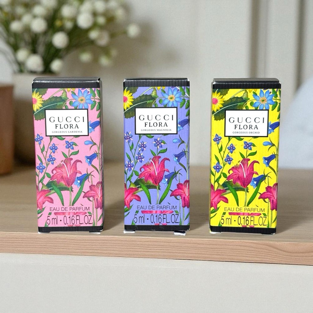 Gucci Flora Gorgeous Orchid, Magnolia, Gardenia 3/pc MINI Smaple Set 5/ml each