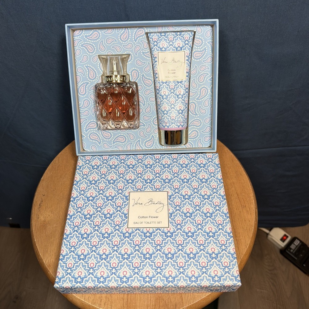 Vera Bradley Cotton Flower Eau de Toilette 1.7oz & Lotion Set RARE