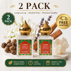 NEMAT AMBER FRAGRANCE OIL 10ml./1/3 FL. OZ. BRAND-NEW VEGAN PRODUCT LOT OF (2)