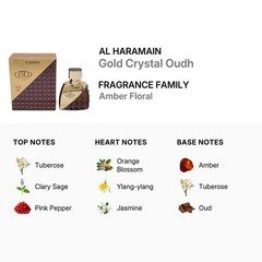 Al Haramain Men’s Gold Crystal Oudh Extrait de Parfum 3.3 oz Fragrances