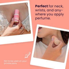 Portable Long Lasting Solid Perfume Stick for Women Strawberries & Cream Flavor