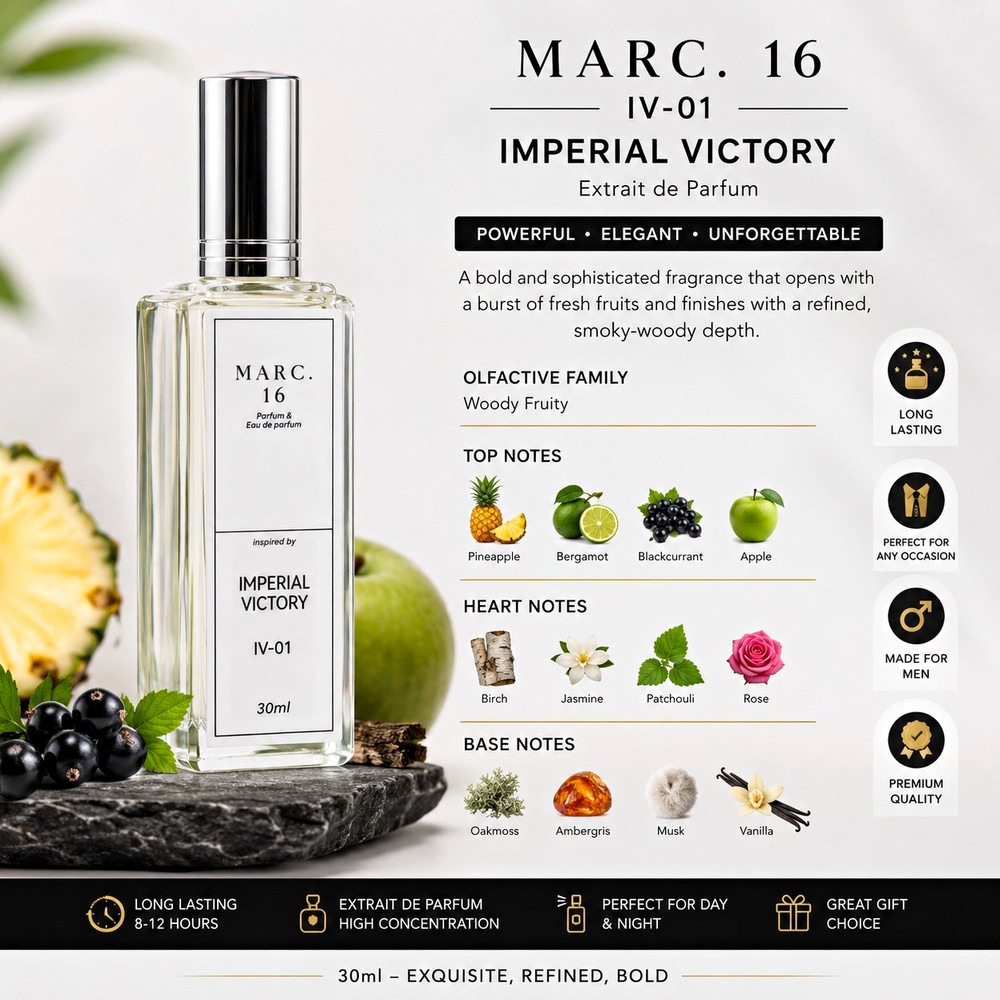 MARC.16 Imperial Victory 30ml Long Lasting Cologne Inspired By Creed Aventus