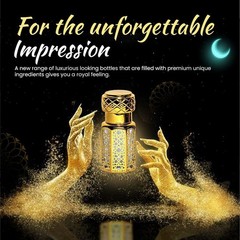 Attar Combo of Dubai Gold and Golden Dust, Long Lasting Perfume Oil for Unisex,