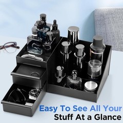 Mens Acrylic Perfume Organizer Tower Bathroom Counter Makeup Storage