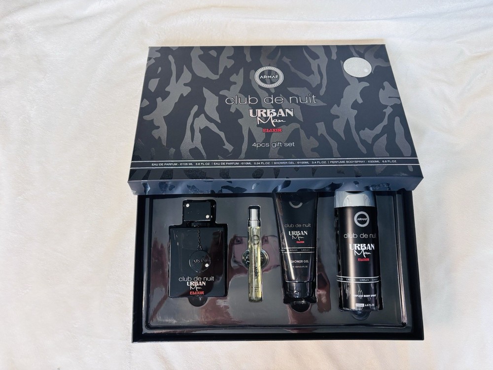 Armaf Club de Nuit Urban Man Elixir 4pc Gift Set Spray, Regular 3.6 fl oz