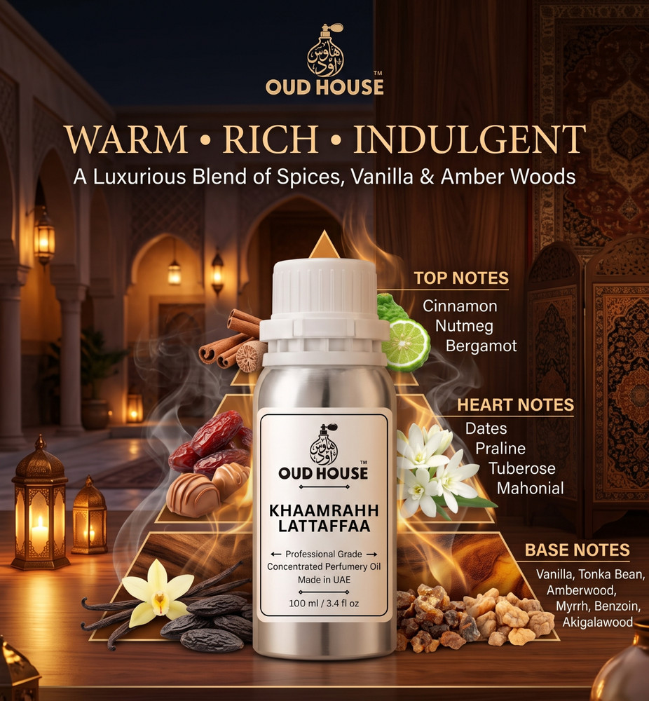 Oud House Khaamrahh Lattaffaa Perfumery Oil 3.4 fl oz Warm Spicy Vanilla