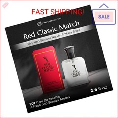 PB ParfumsBelcam Red Classic Match Eau de Toilette – Spicy Woody Amber Fragrance