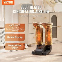 180?&deg; Foldable 2 Tubes Shoe Dryer, Portable Boot Dryer with Timer, Boot Warm