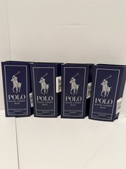 4x Polo Blue Ralph Lauren Eau de Toilette EDT Spray Vial 0.05 OZ/1.5 ml New Card