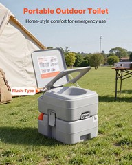 Portable Toilet, 5.3 Gallon Detachable Waste Tank, 120 Flushes, Camping Toilet f