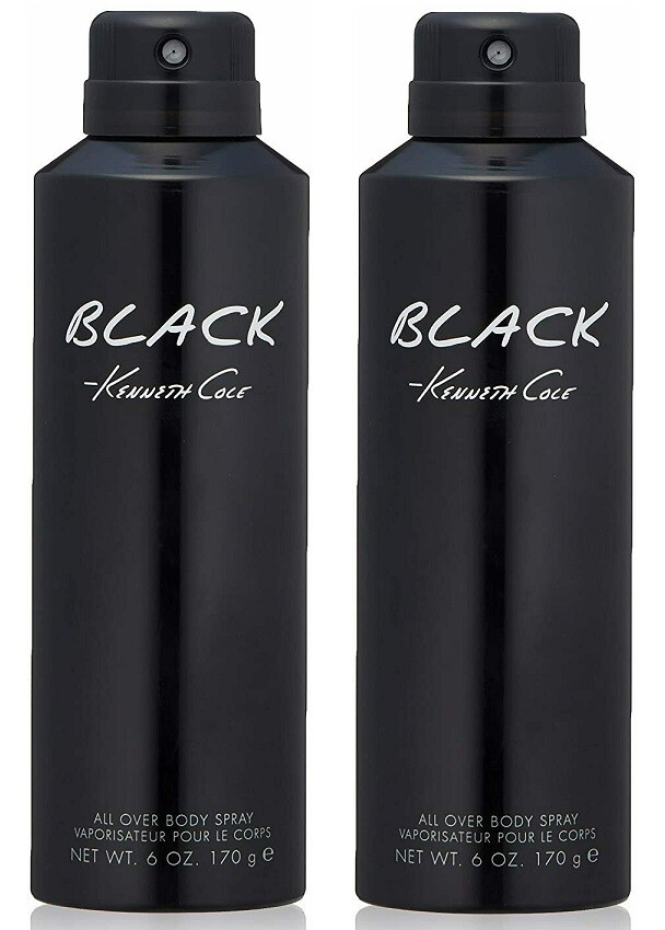 2 Pack- Black by Kenneth Cole men All over body spray 6 oz