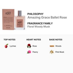 Amazing Grace Ballet Rose by Philosophy for Women – 4 oz EDT Spray