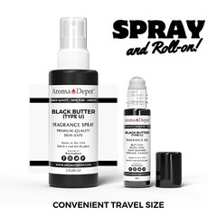 Black Butter 2 oz. Spray Mist Unisex and Roll On 10ml Fragrance Oil for Body