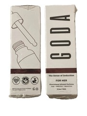 2x SEALED Goda For Her Pheromone Infused Perfume 0.5 fl oz 15ml ea Vegan Jasmine