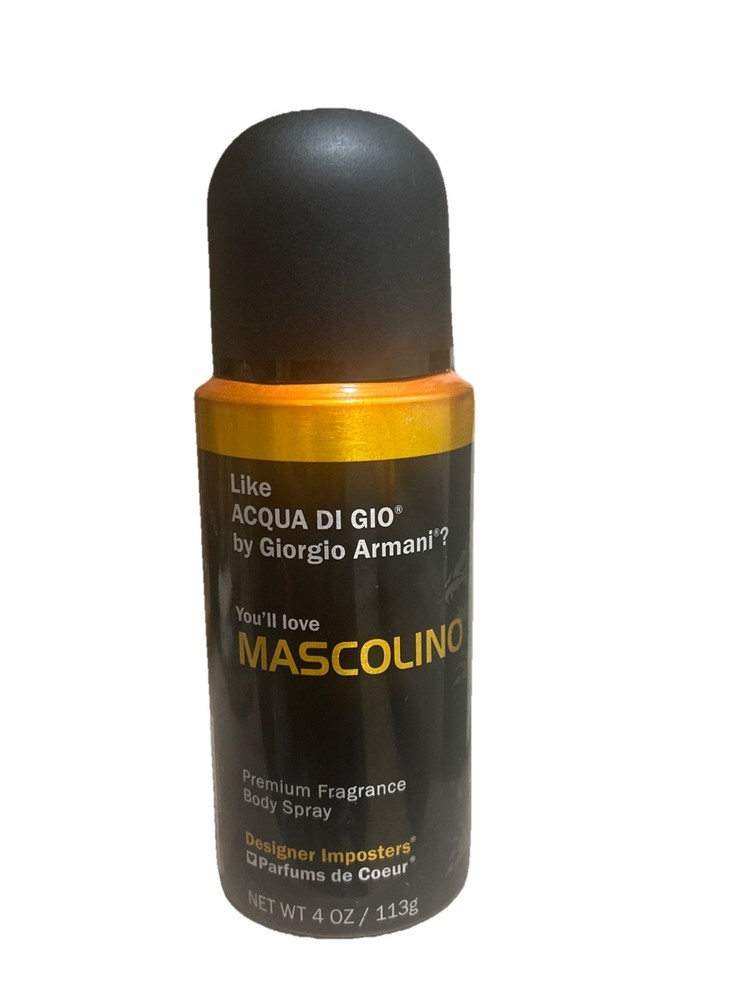 Designer Imposters Mascolino by Parfums De Coeur Body Spray 4 oz Men