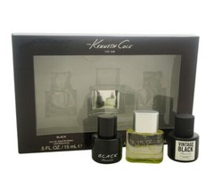 Kenneth Cole 3 Piece Gift Set for Men (0.5 oz EDT Black , Reaction & Vintage)