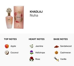 Khadlaj Nuha Eau de Parfum Spray 3.4 fl oz Apple Coconut Vanilla Regular