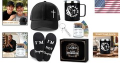 Christian Gifts for Men Faith Based Religious Gift Set 6 Piece Bible Verse Mu…