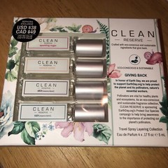 Clean Reserve 4PC Eau De Parfum Spray Set Sparkling Sugar, Skin, Rain & Nectar