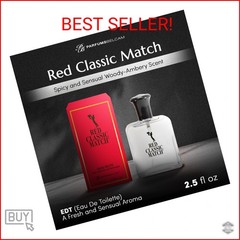 PB ParfumsBelcam Red Classic Match Eau de Toilette – Spicy Woody Amber Fragrance