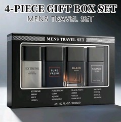 Men’s Travel Set Eau de Toilette Spray 4pc Travel Gift Set 4 x 1.02 fl oz