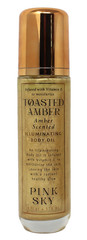 Pink Sky Toasted Amber Body Oil Illuminating Hydrated Skin 4 oz Glass Bottle New