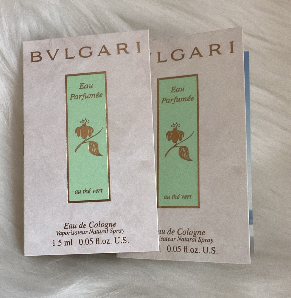 2 x Bvlgari EAU PARFUMEE AU THE VERT Eau de Cologne Spray ~1.5ml/0.05oz Each NEW
