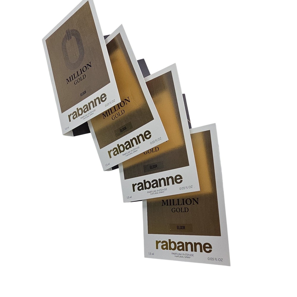 Rabanne Million Gold Elixir Parfum Intense 1.5ml Sample Vials Lot of 4 Mens
