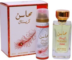 Mahasin Crystal Red EDP (100ml) 3.4 fl oz with random deodorant by Lattafa