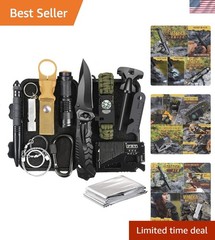 Portable Adventure Essential: 14-in-1 Survival Kit for Men Who Love the Outdoors