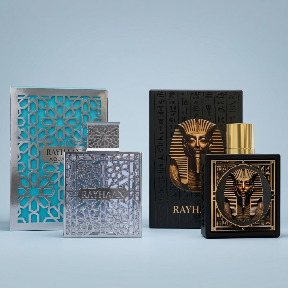 RAYHAAN AQUATICA & PHARAOH EDP PERFUME SPRAY 100ML 3.4OZ BUNDLE BRAND NEW