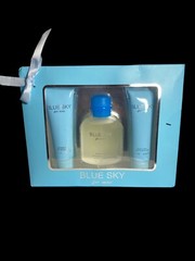 Blue Sky Gift Set for Men-Cologne Spray 3.8 oz + Body Lotion + Shower Gel