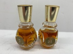Lot of 2 Perfumes 7 0pium Type & 21 Poison Type 2 1/2 Mini Bottles UNBRANDED