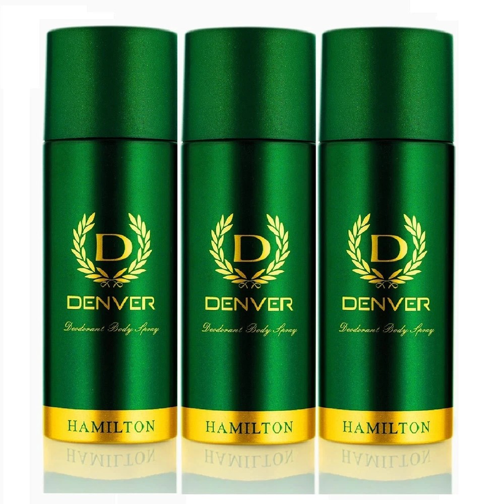 DENVER Hamilton Deodorant Perfume Long Lasting Deo Unisex Body Spray Pack Of 3