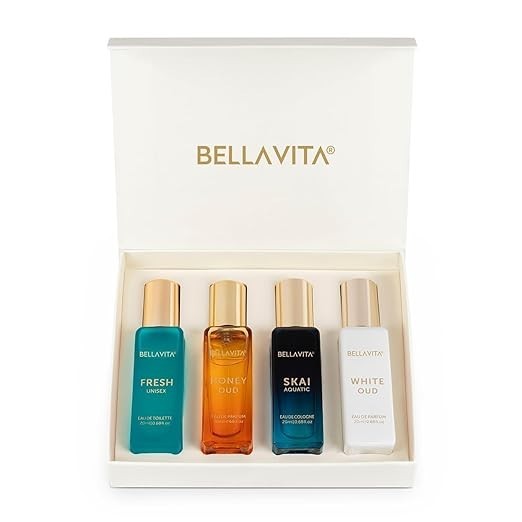 Bella Vita Unisex Perfume Gift Set for Men,Long Lasting 4×20 ml Fragrance