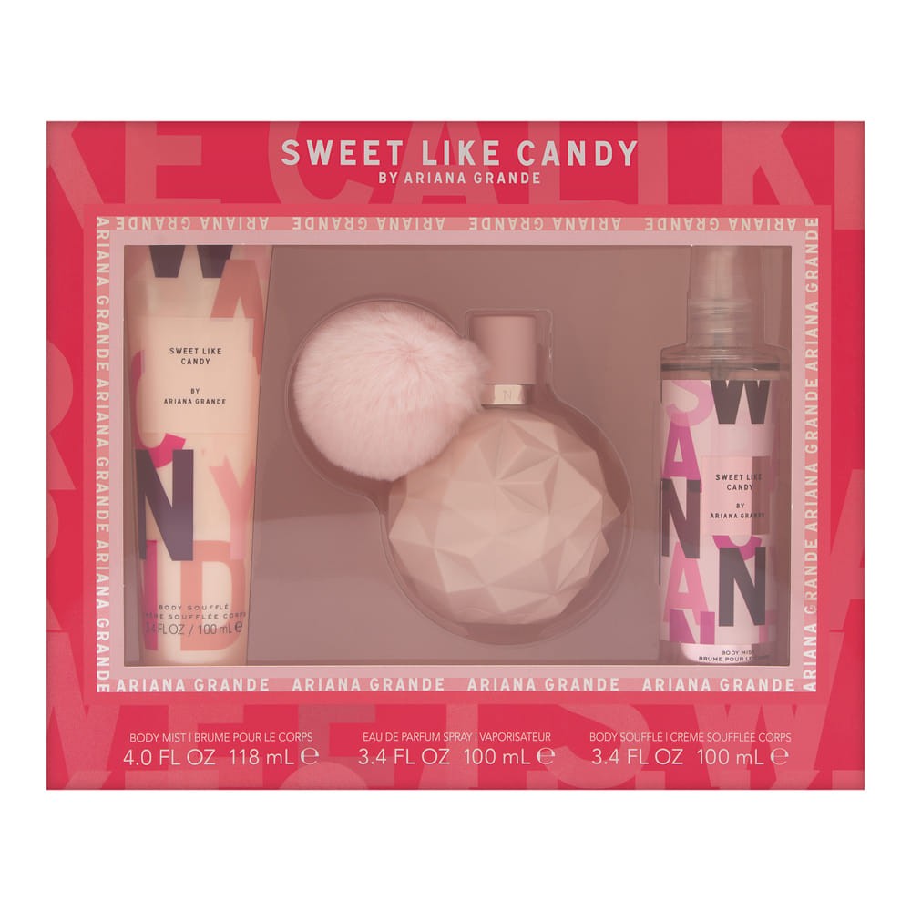 Sweet Like Candy by Ariana Grande Gift Set 3.4 oz EDP, Body Cream, Body Mist