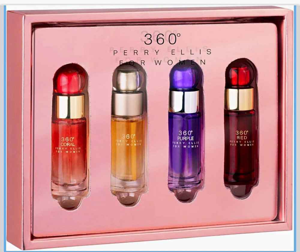 Perry Ellis 360° for Women 4-Piece Mini Spray Travel Gift Set 4×0.25 fl oz
