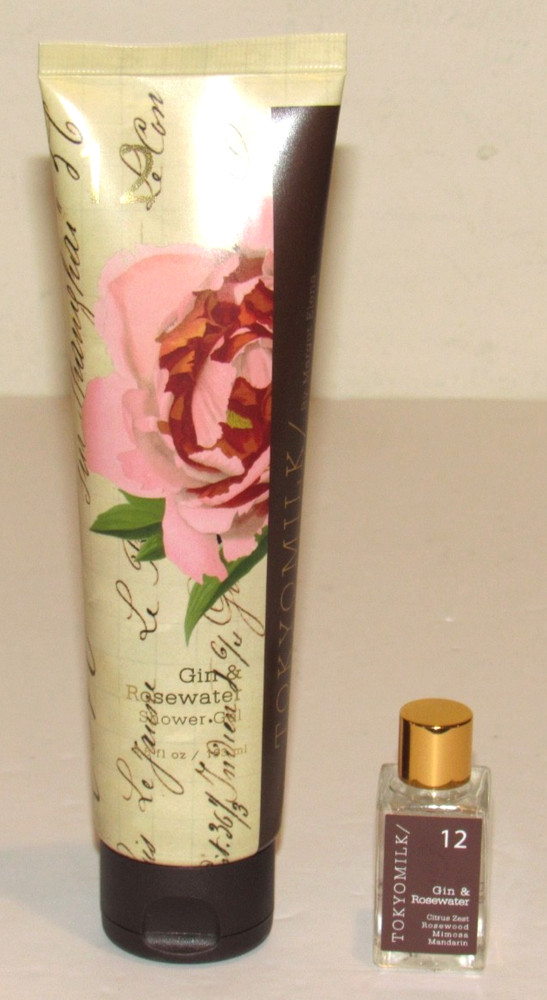 Tokyomilk Gin & Rosewater Shower Gel 5.5 Oz + Eau de Parfum 0.23 Oz Mini 12 Set